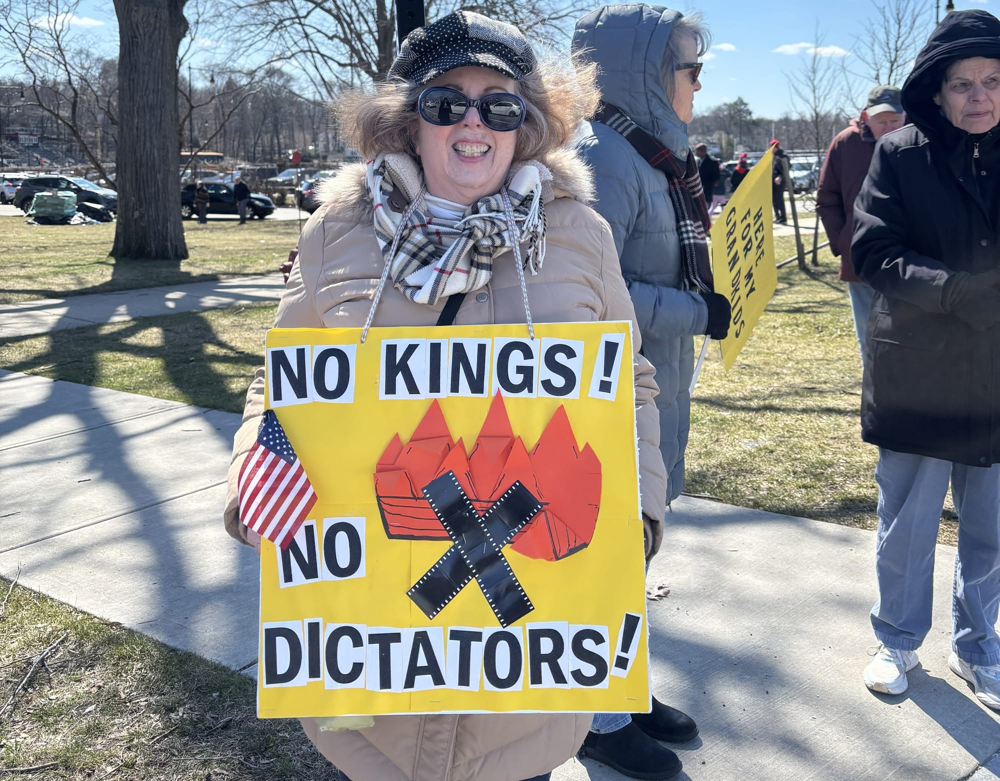 Winchester and Medford residents gather for third 'No Kings' rally